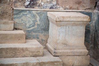 Marble panel and steps in a Terrace House