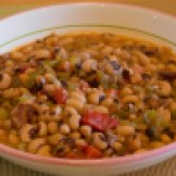 Serving of New Year's Day black-eyed peas