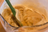 Brown sugar and cream stirred together, ready to microwave