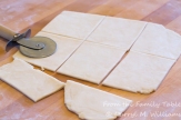 Cut the dough into squares, rectangles, or trinangles