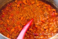Chili with beans and tomatoes added