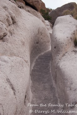 Countless feet have worn this trail in the volcanic rock