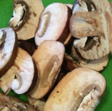 Sliced mushrooms