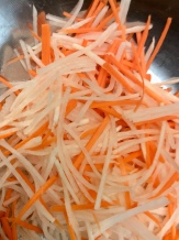 Carrot and radish matchsticks